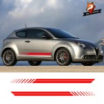 Vinyl Sticker Car Side Stripes Side Skirts Graphics Decals Racing Sport Car Stickers For Alfa Romeo Giulia Mito Spide